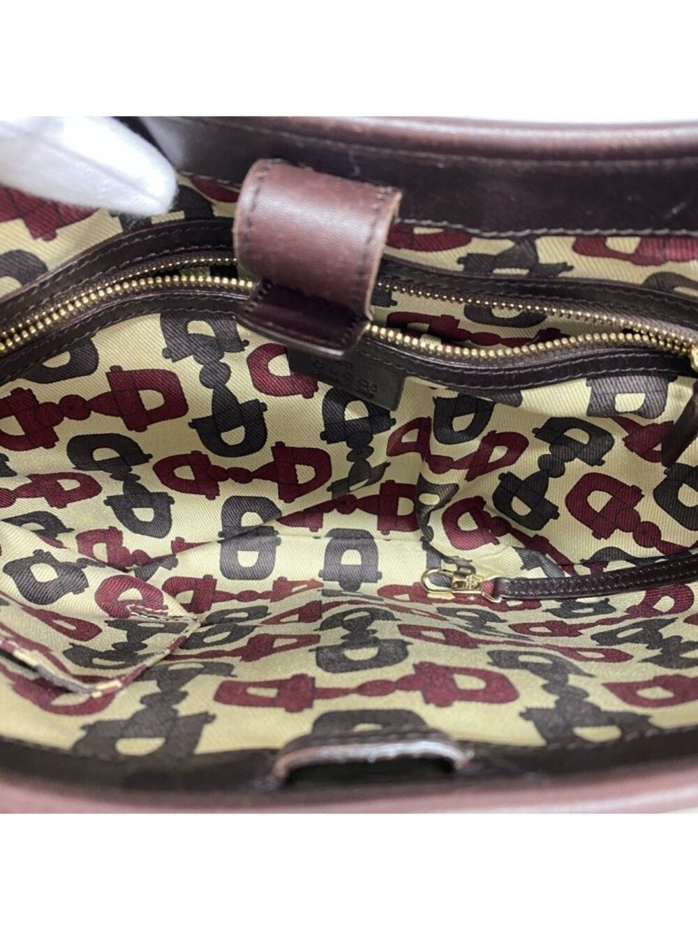 Gucci Shoulder Bag Guccissima Leather Dark Brown Chien Pants Gold - Picture 4 of 10